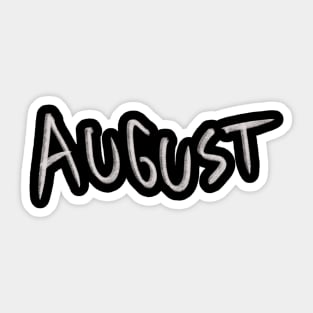 Hand Drawn August Month Sticker